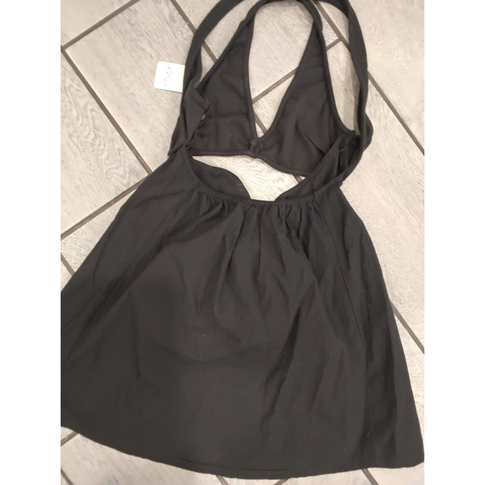 Free People Veranda Mini Dress Black Cutout Strappy Back OB2289222 Size S NEW - Picture 7 of 8